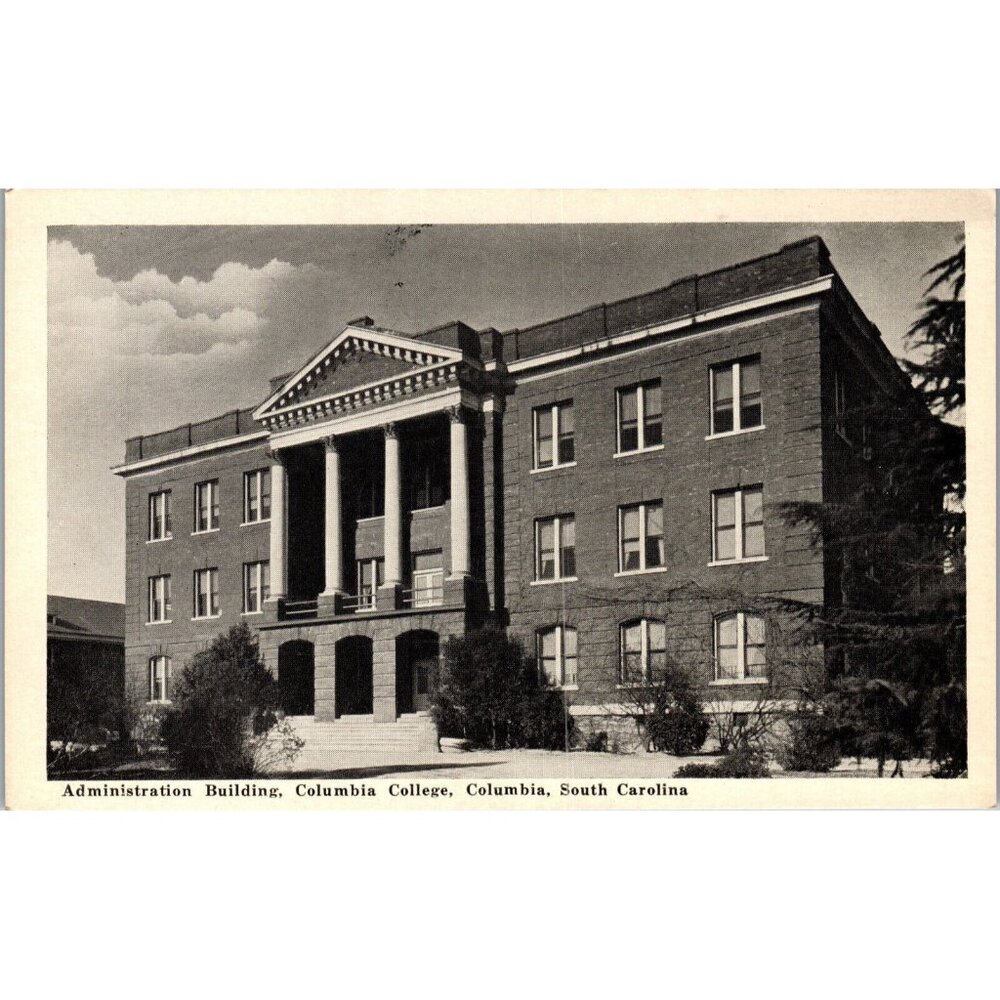 Postcard,Columbia College Admin Bldg. Columbia, SC. Print Graycraft Card